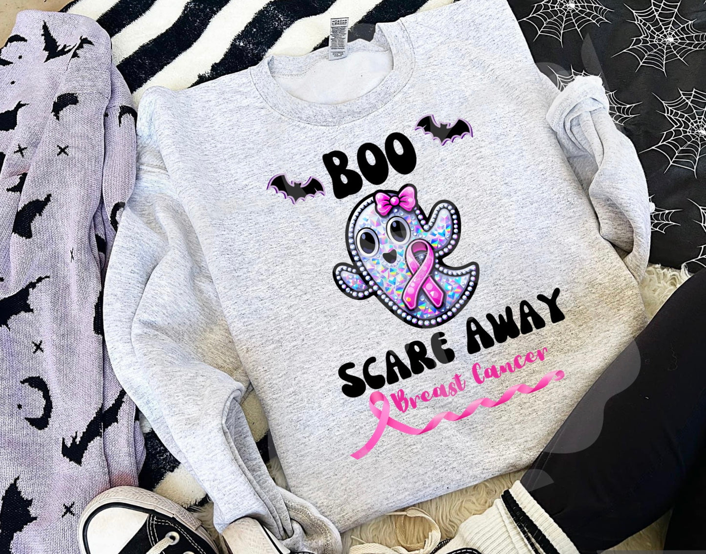 Boo Scare Away Breast Cancer-Instant Download