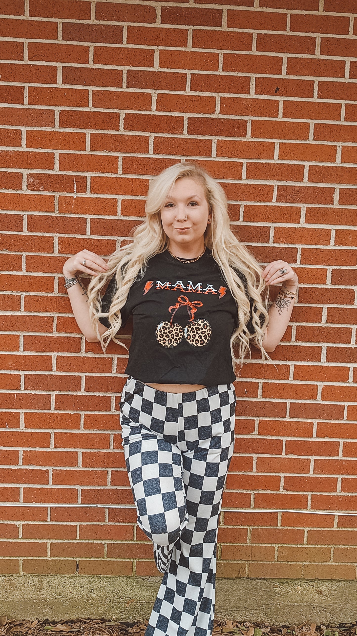 Mama Cherry Leopard Tee