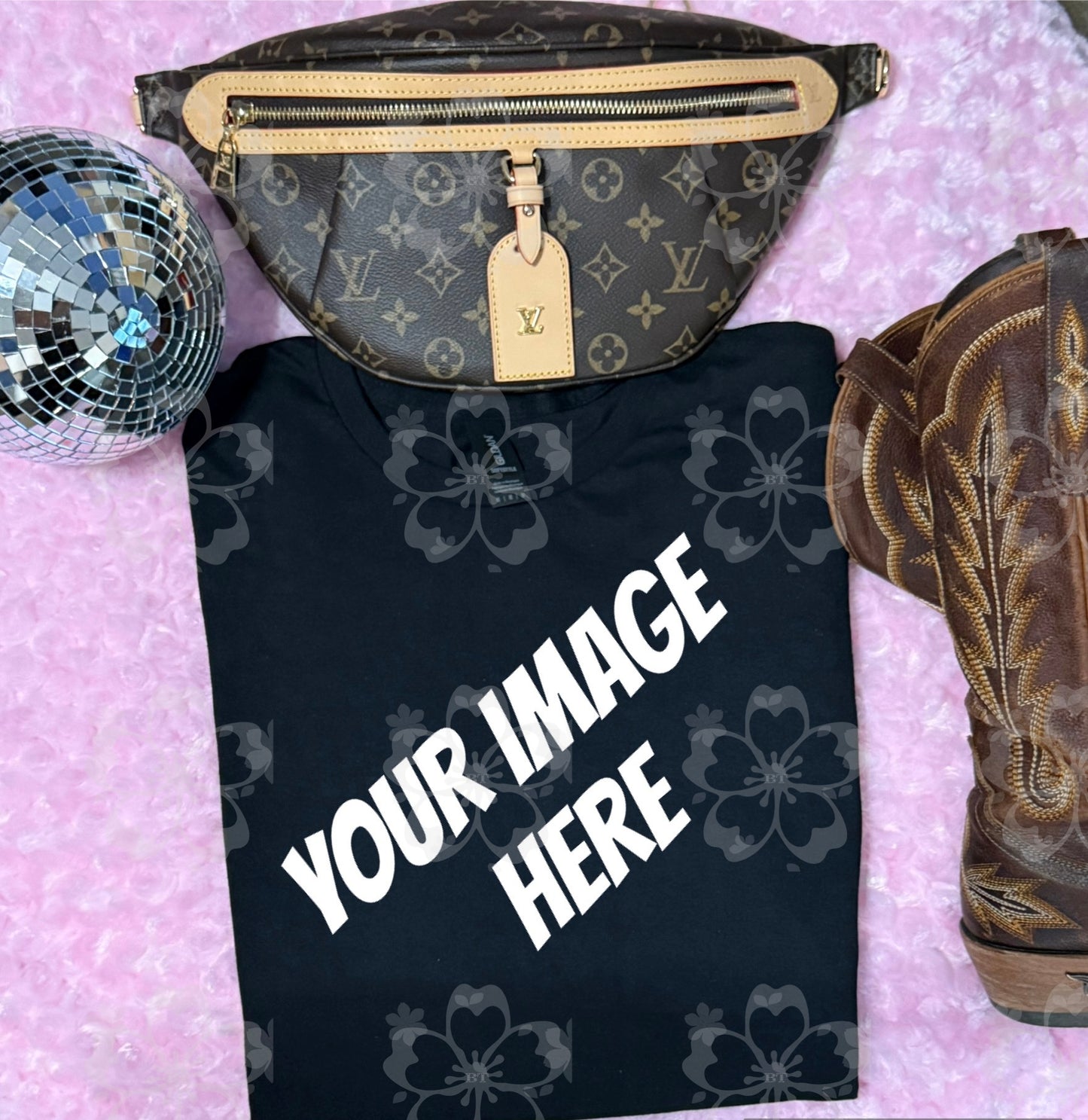 Gildan Black Tee Mock Boujee