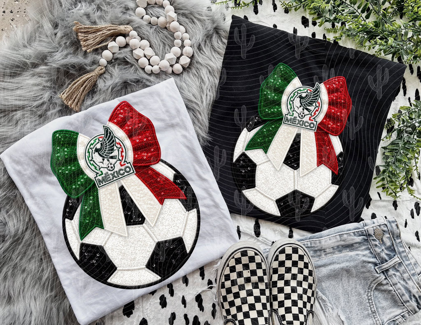 Faux sequin embroidery USA/Mexico