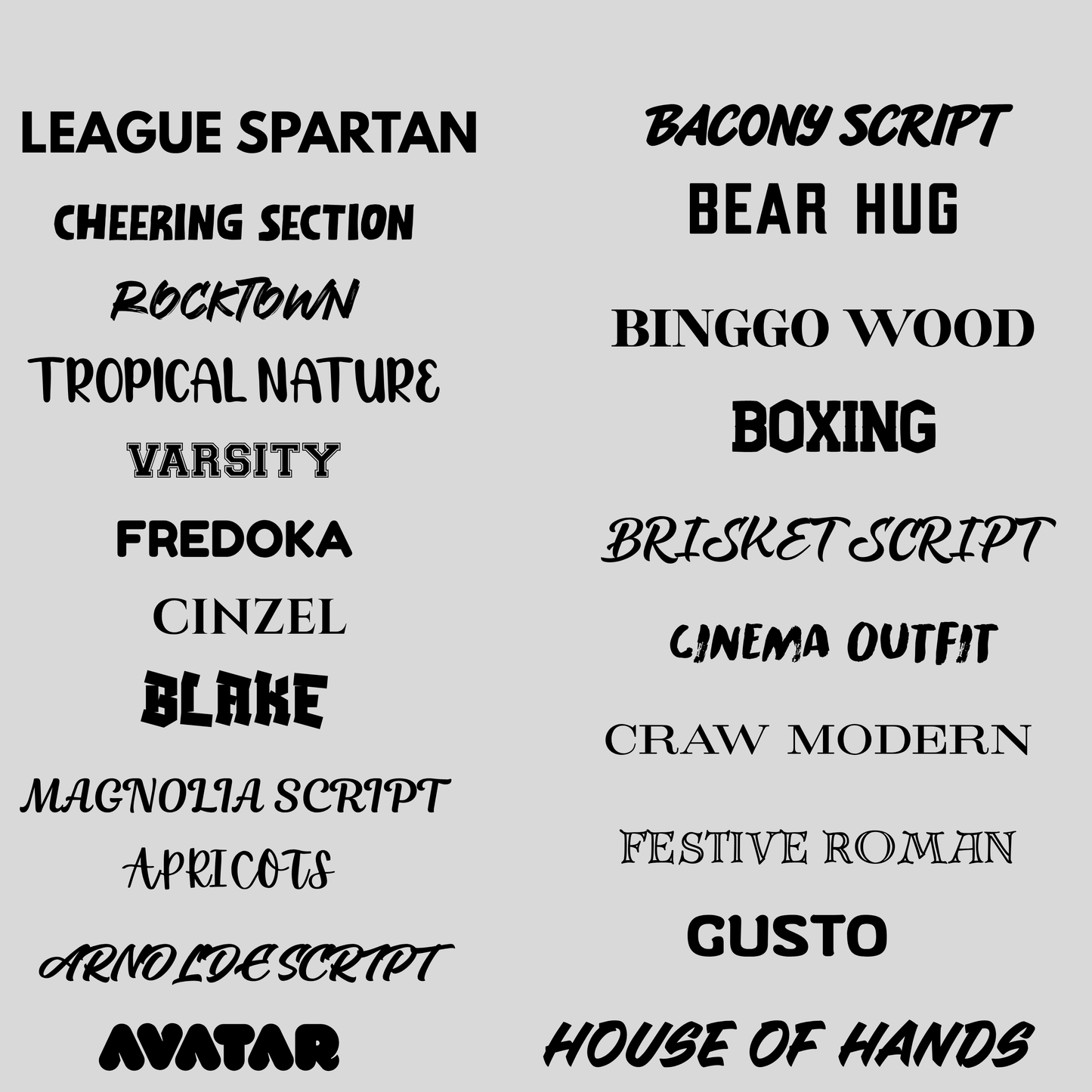 WHITE FONT CUSTOM NAMES ADDED X3