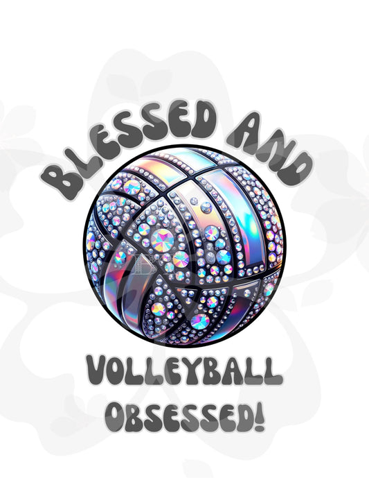 Blessed And Volleyball Obsessed-Instant Download