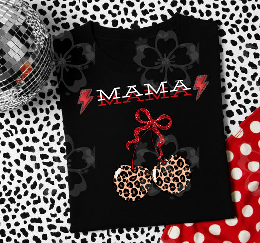 Mama Cherry Leopard Tee