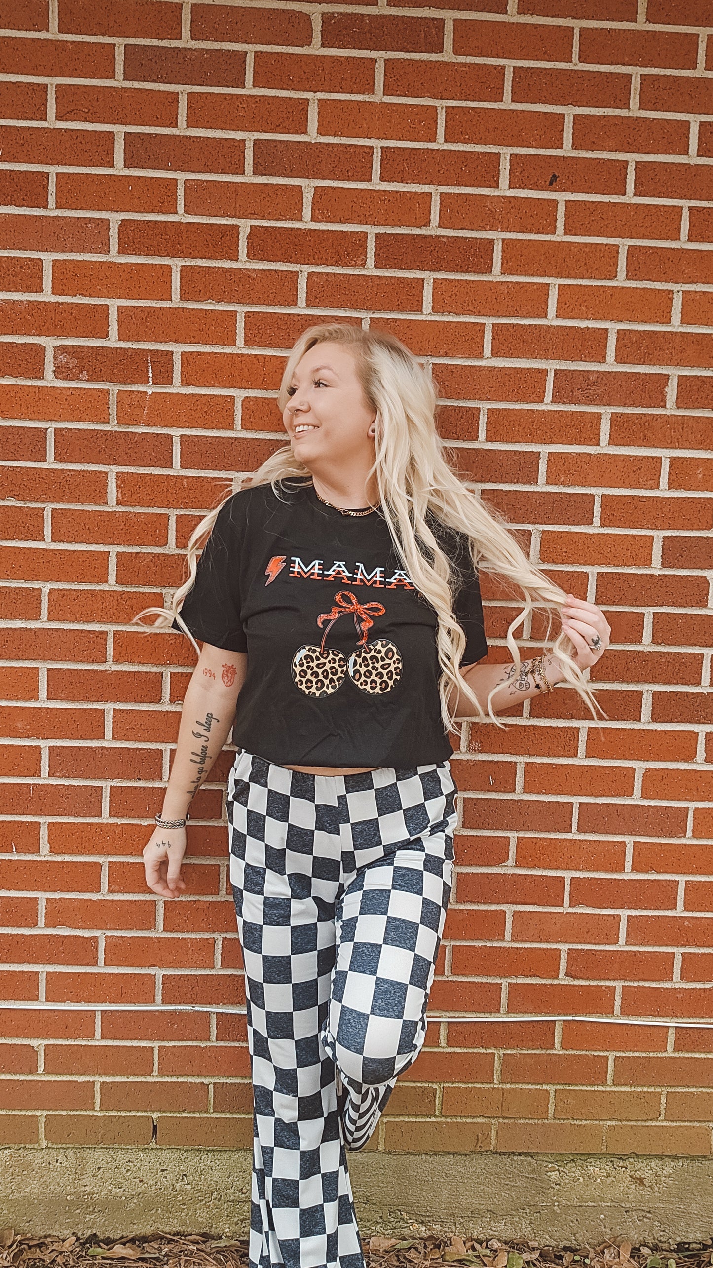 Mama Cherry Leopard Tee