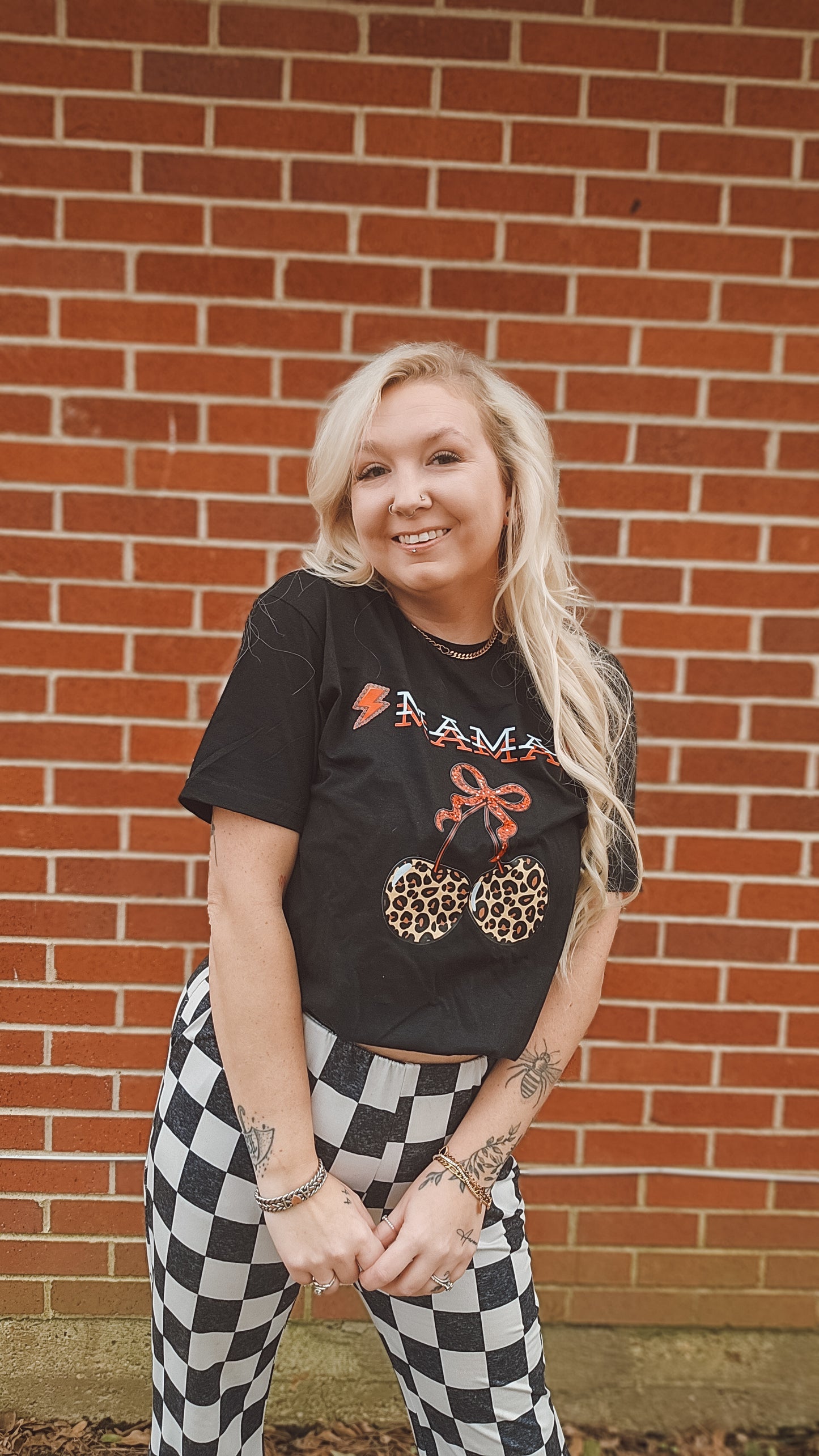 Mama Cherry Leopard Tee