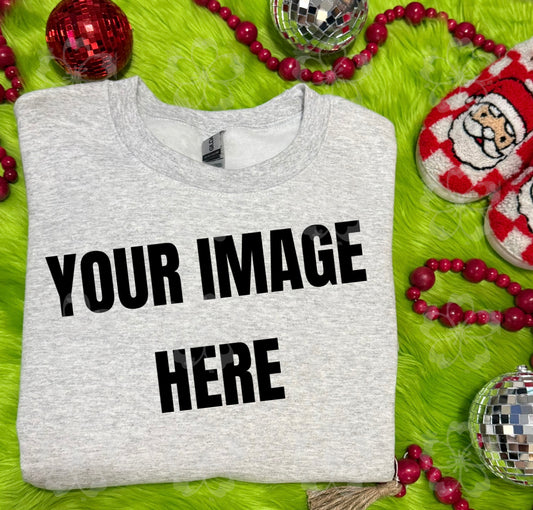 Gildan Ash Grey Crewneck Sweater Christmas