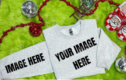 Gildan Ash Grey Crewneck Sweater Christmas