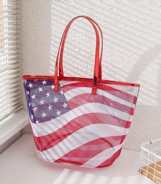 American Flag Tote Bag